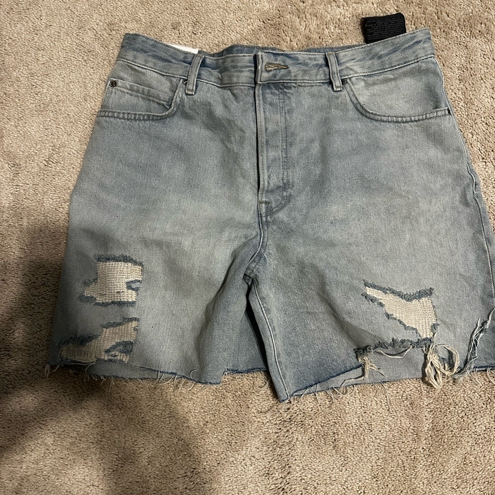 Zara Light Blue Distressed Women's Shorts